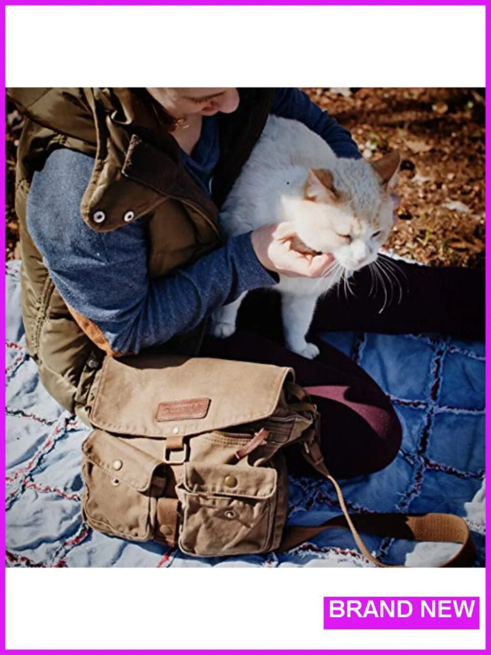Canvas Messenger Bag Crossbody Shoulder Military Satchel for Men